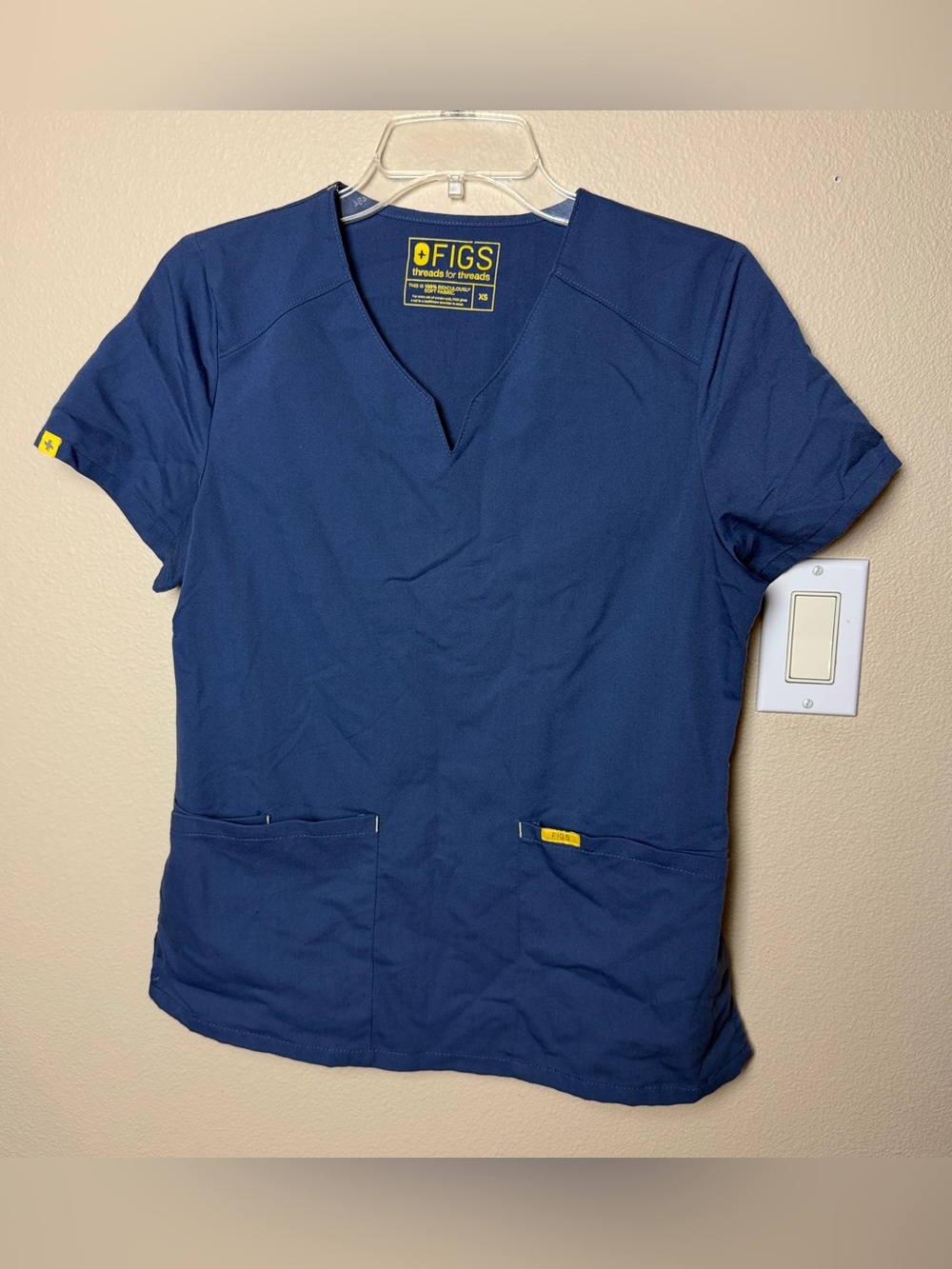 FIGS Women's Scrub Top - Steel Blue